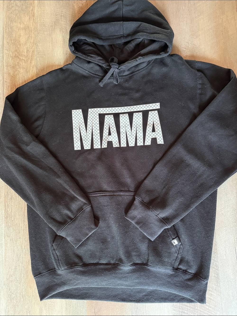 Black MAMA Graphic Hoodie Sweatshirt Large